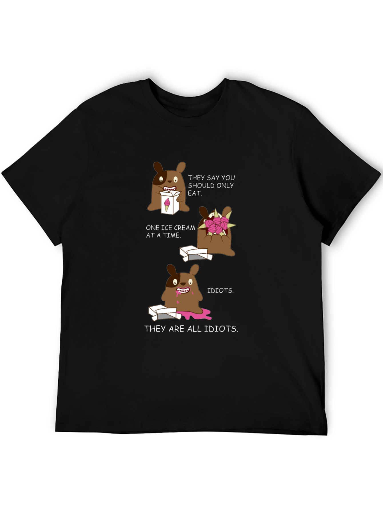 Funny Dog Ice Cream Graphic T-Shirt