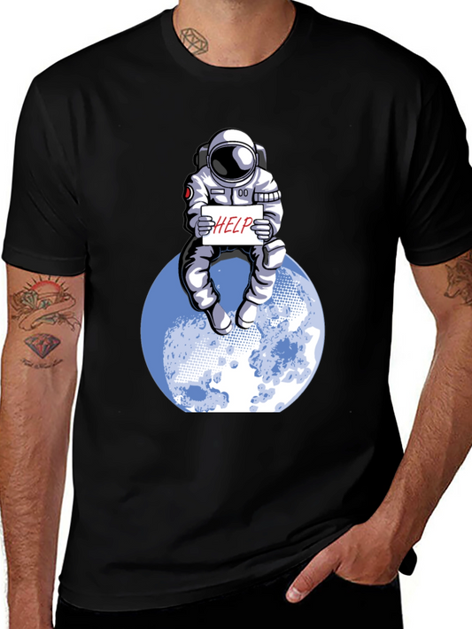 Astronaut Help Graphic Tee - Space Humor T-Shirt