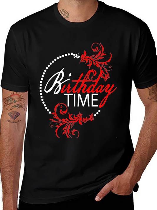 Birthday Time Graphic Tee - Stylish Celebration Shirt