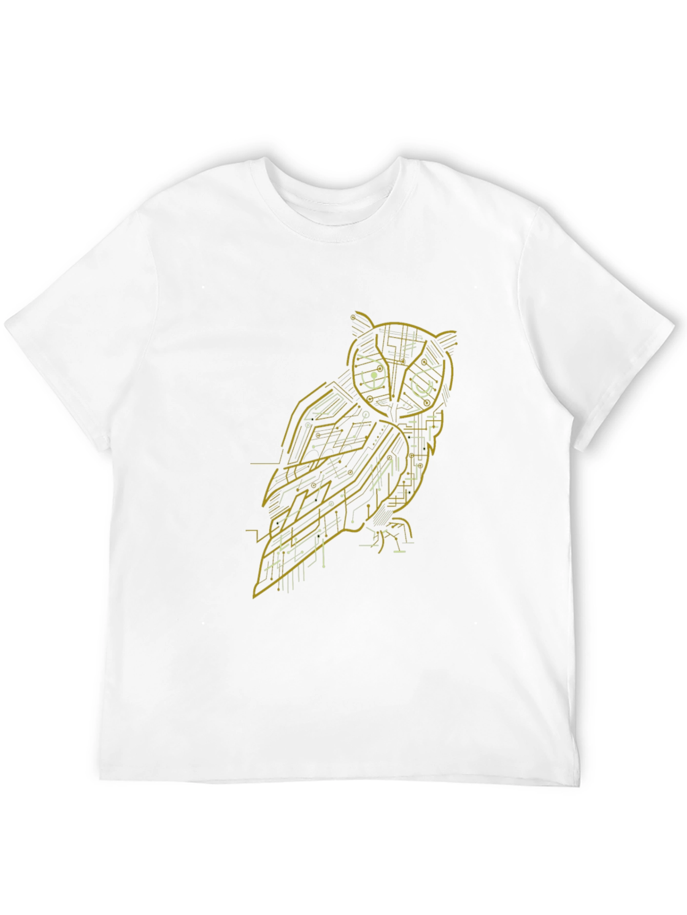 Tech Owl Graphic Tee - Stylish Mens Black T-Shirt