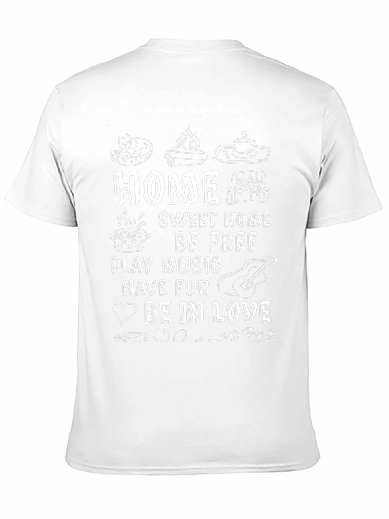 Cozy Home Doodle Graphic T-Shirt - Relaxed Fit