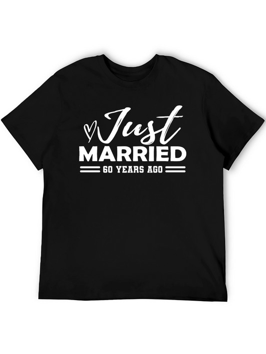 Just Married 60 Years Ago Black T-Shirt