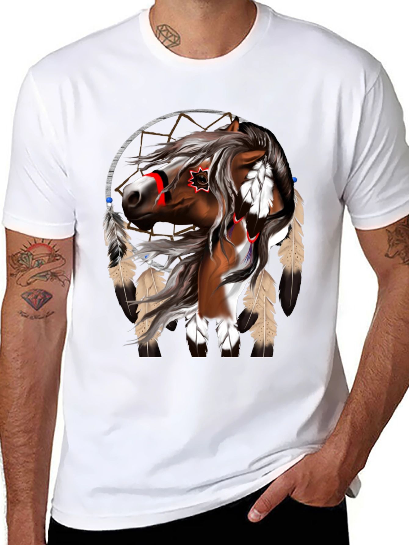 Native American Horse Dreamcatcher T-Shirt