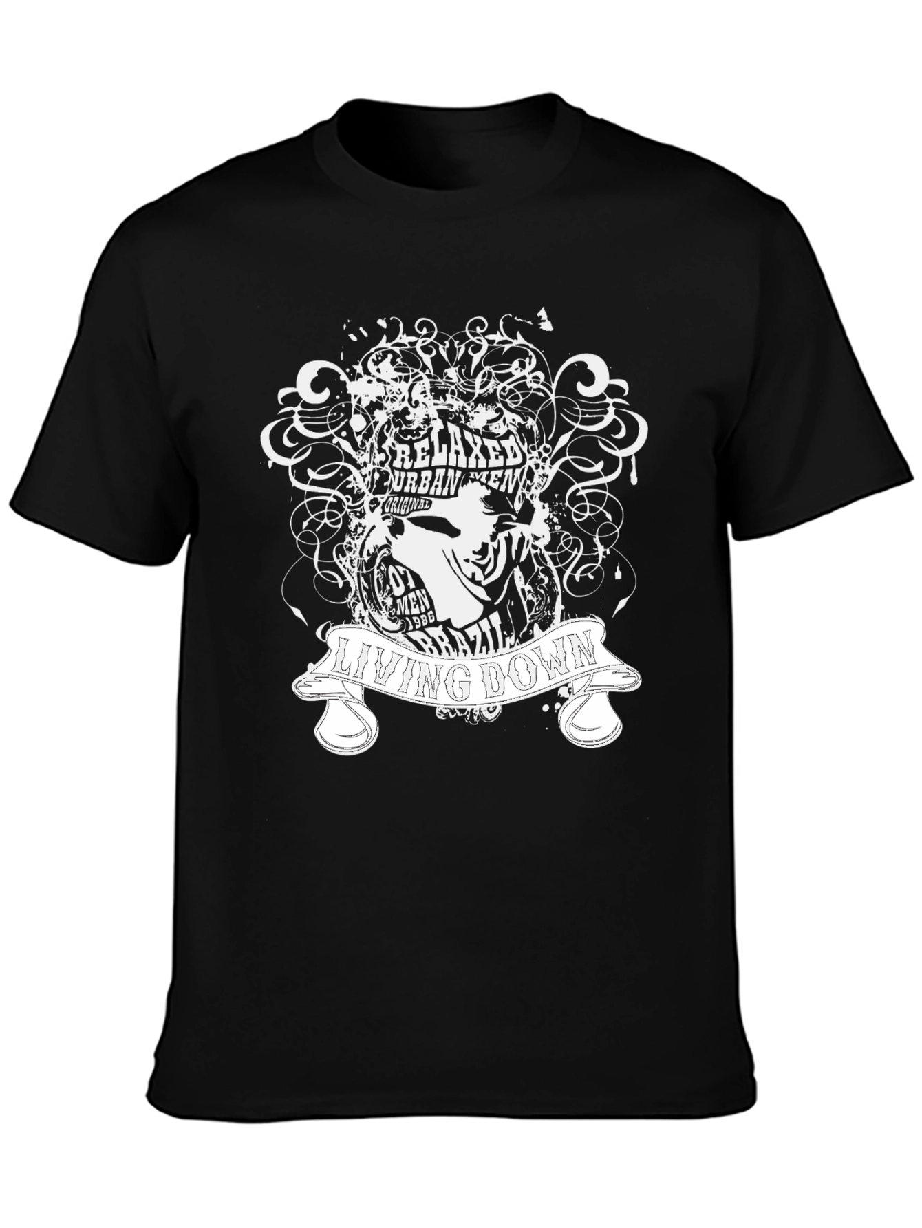 Mens Black Relaxed Urban Tee - Living Down Design