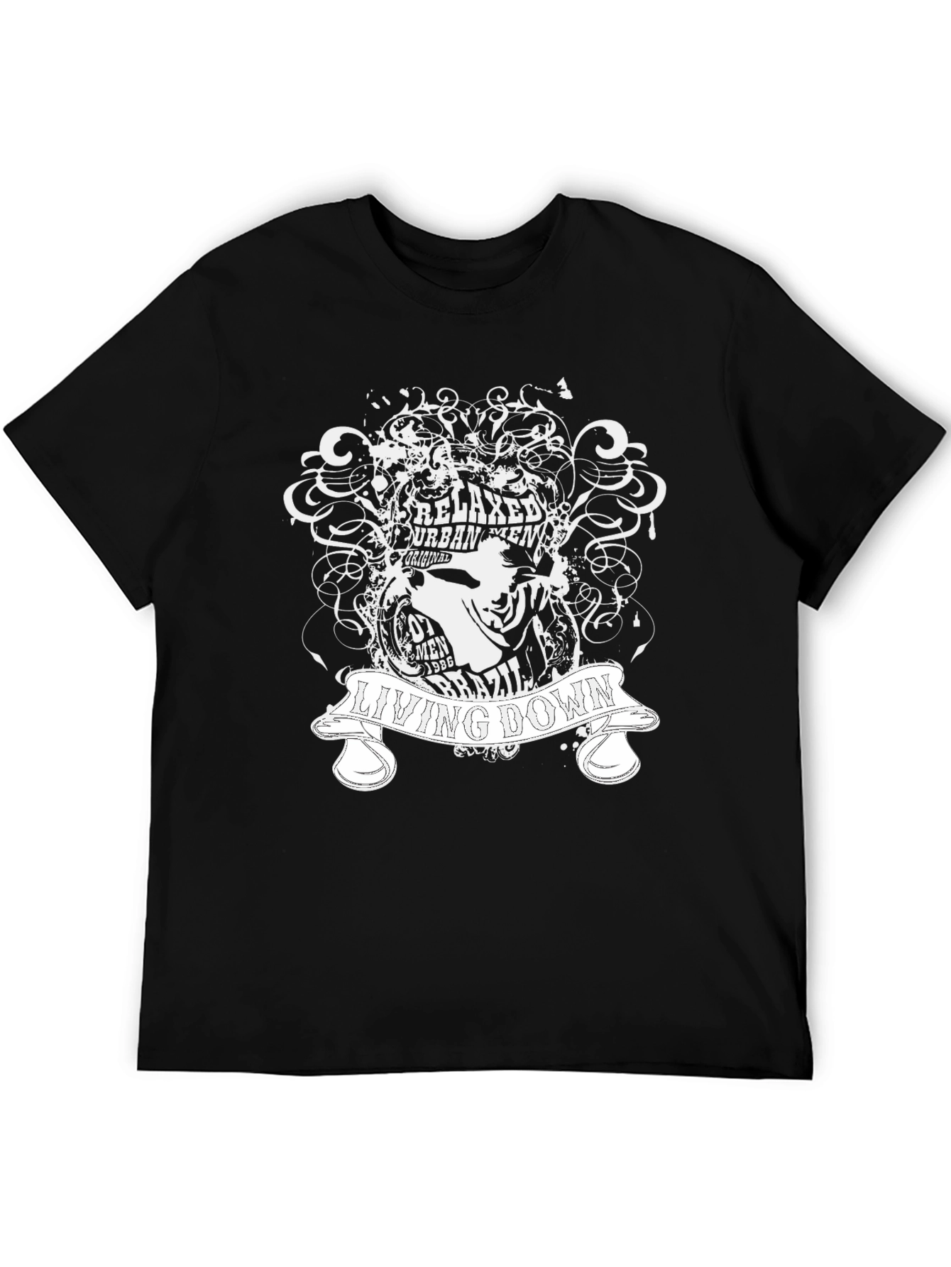 Mens Black Relaxed Urban Tee - Living Down Design