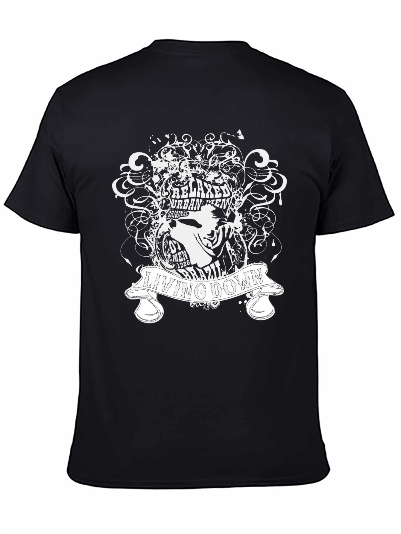 Mens Black Relaxed Urban Tee - Living Down Design
