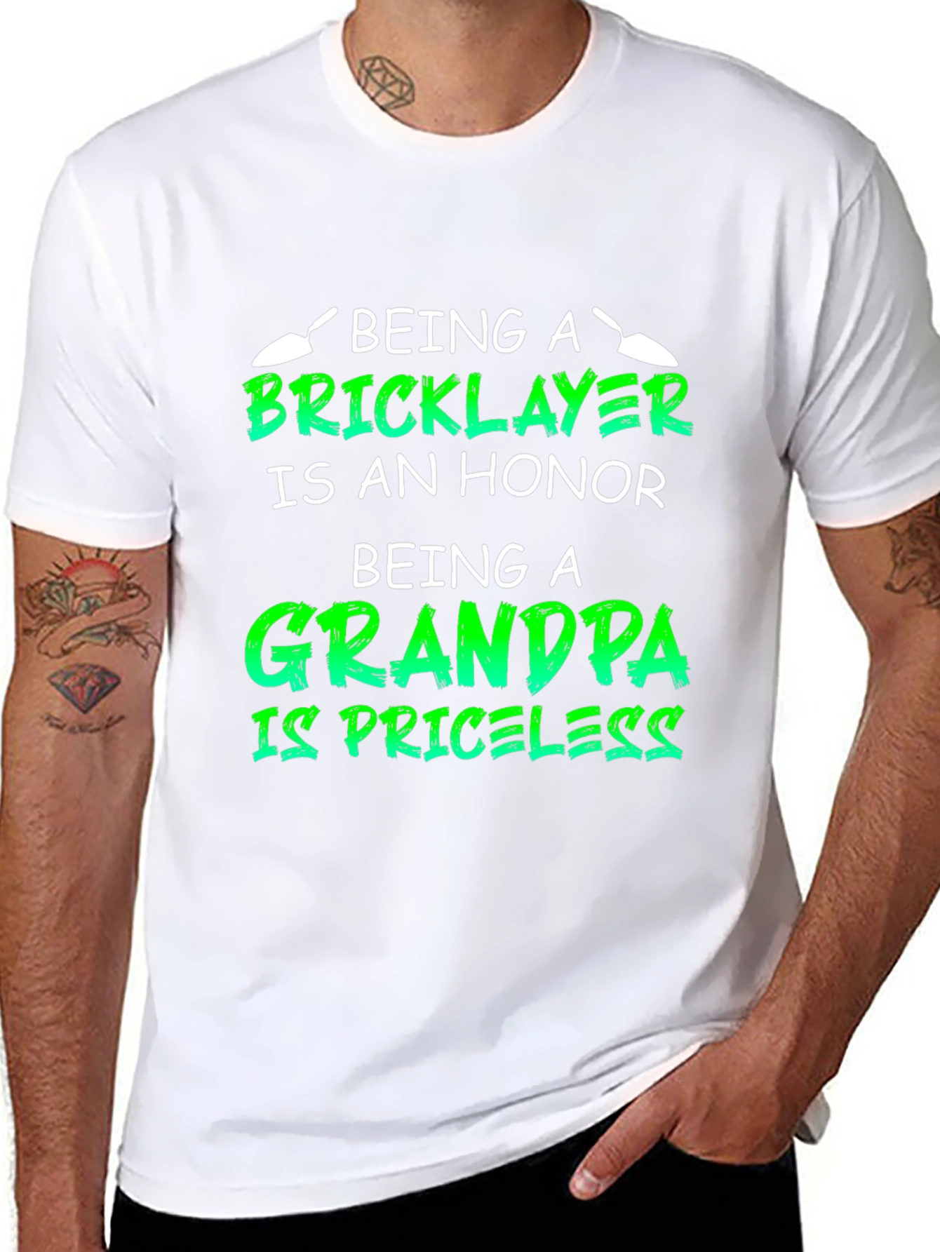 Bricklayer Grandpa Honor Priceless Black T-Shirt