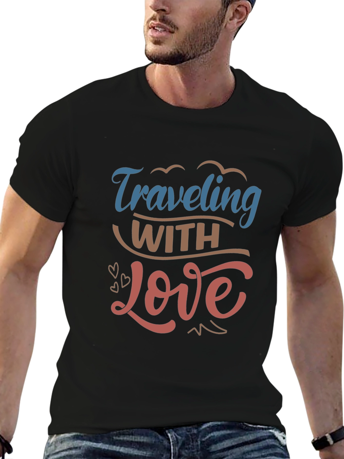 Traveling With Love T-Shirt - Soft Black Tee