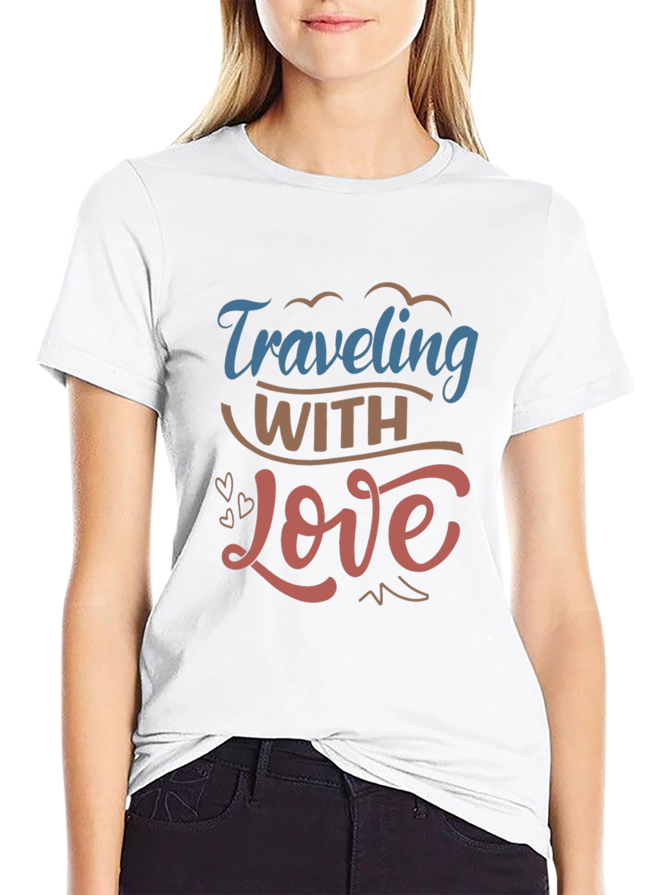 Traveling With Love T-Shirt - Soft Black Tee