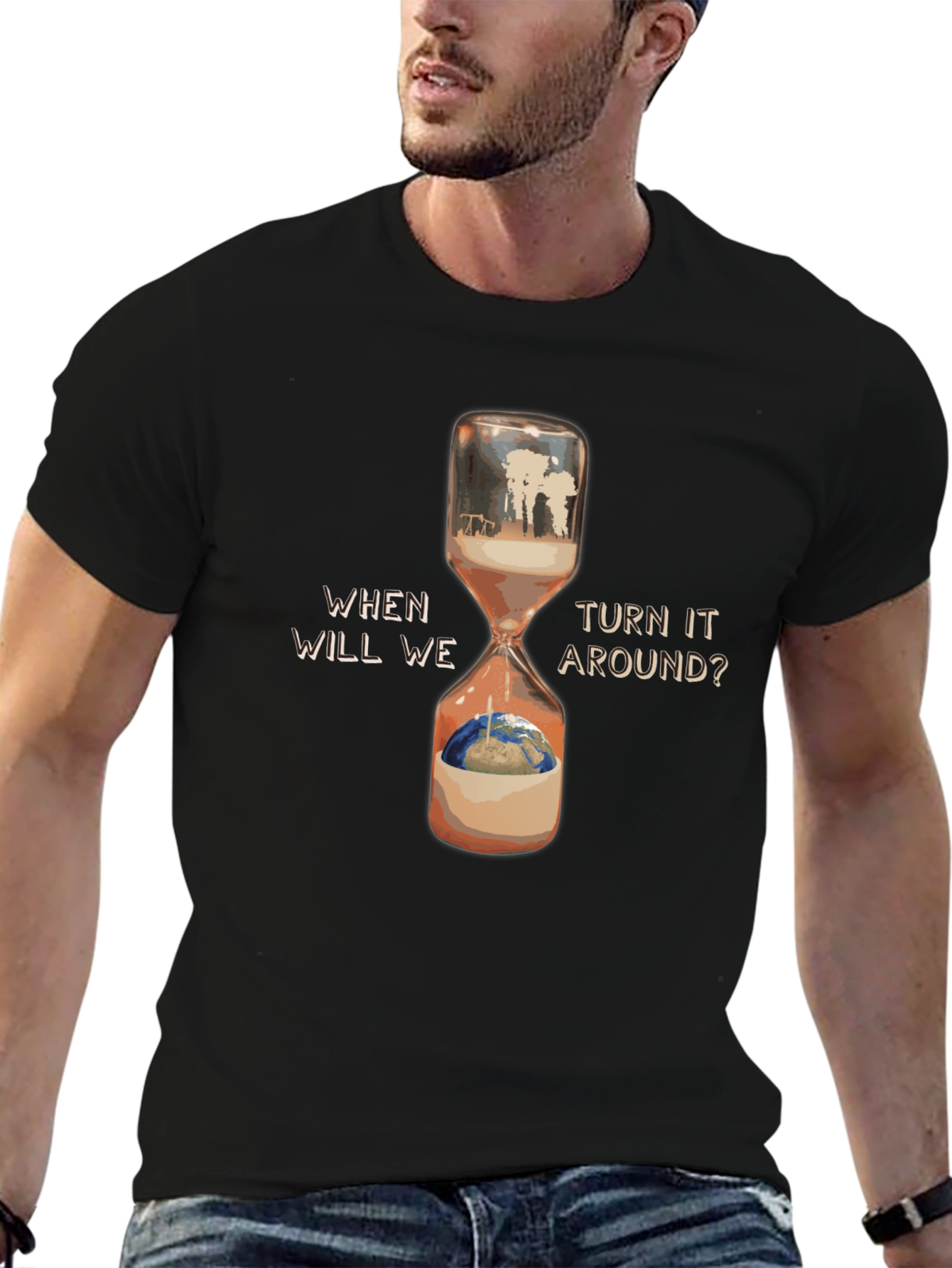 Climate Change Hourglass Graphic T-Shirt