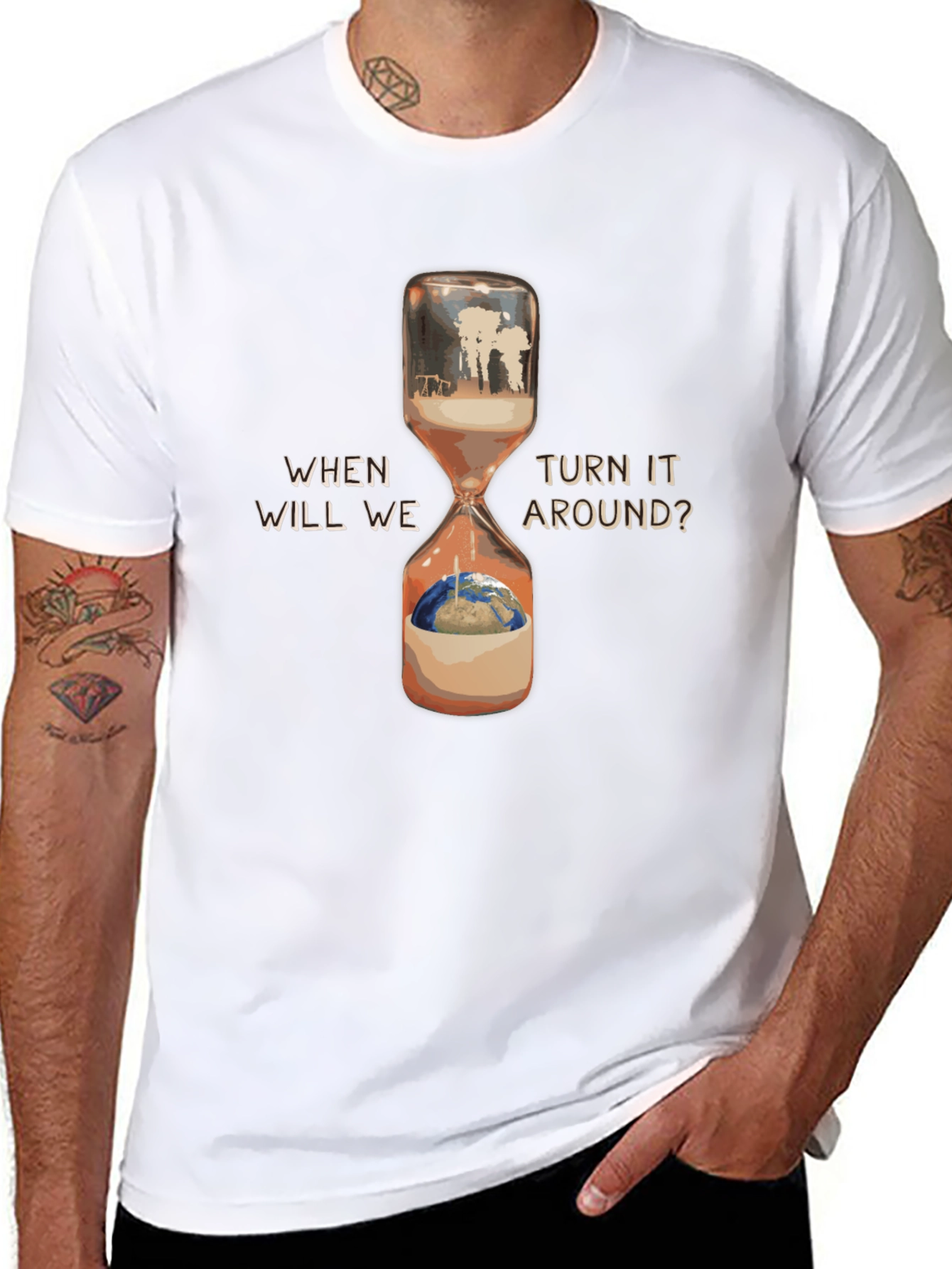 Climate Change Hourglass Graphic T-Shirt