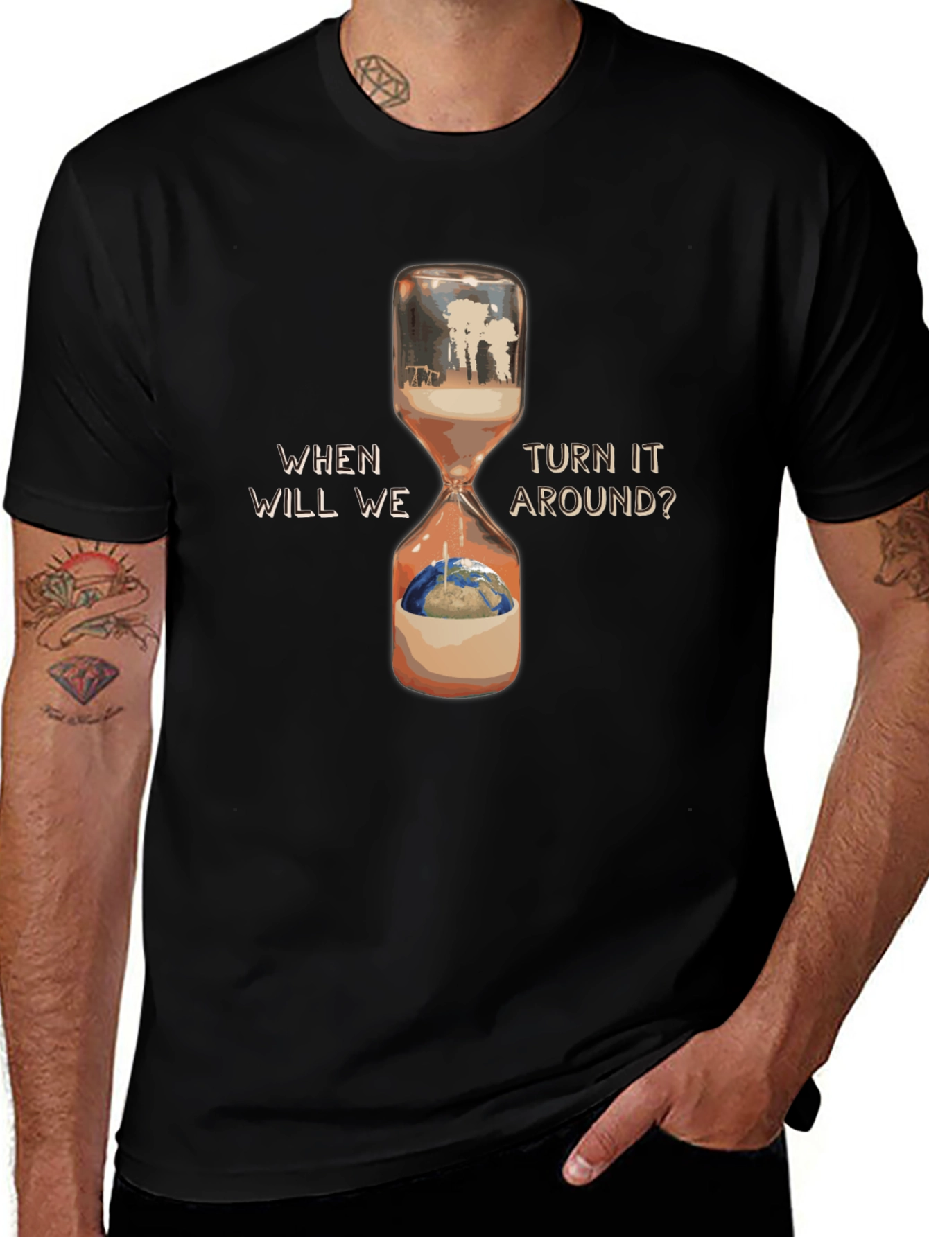 Climate Change Hourglass Graphic T-Shirt