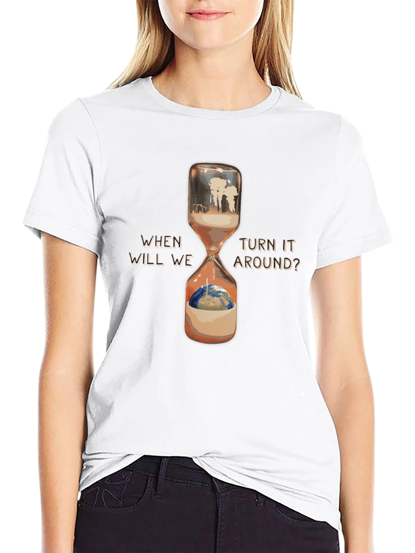 Climate Change Hourglass Graphic T-Shirt