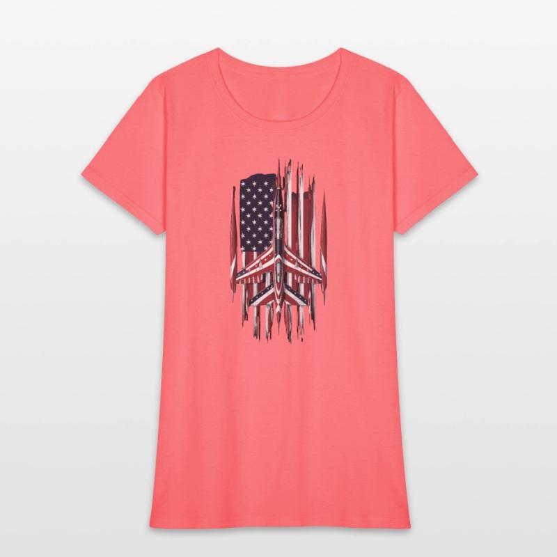 Patriotic Fighter Jet American Flag Art