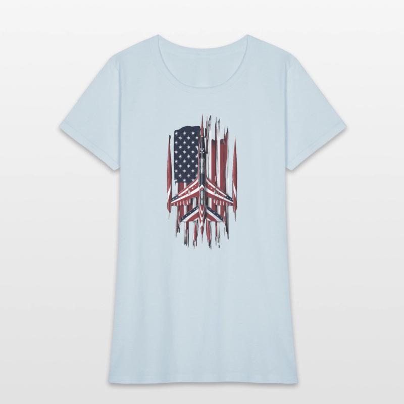 Patriotic Fighter Jet American Flag Art