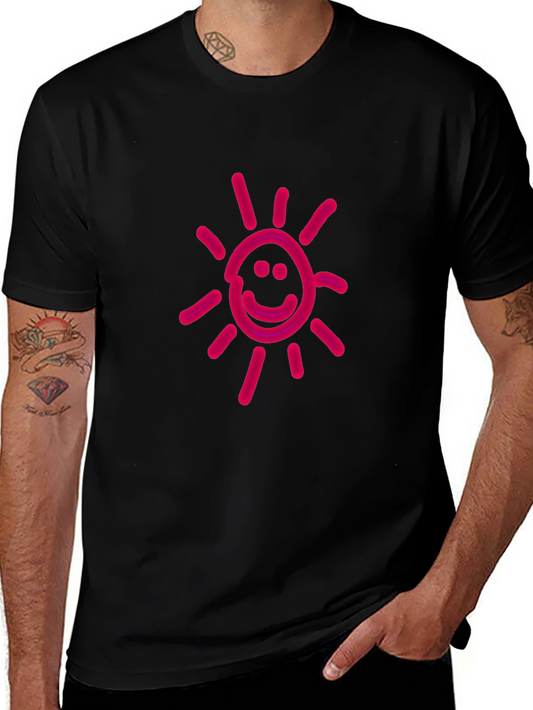 Happy Sun Graphic Tee - Unisex Black T-Shirt