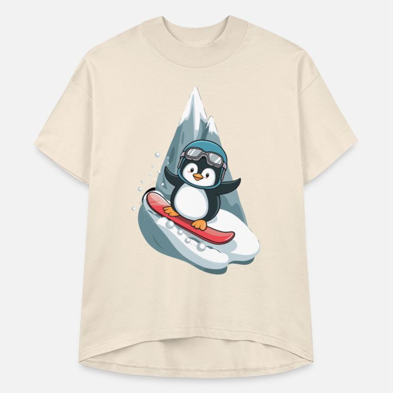 Penguin Snowboarding Adventure Fun Winter Sports