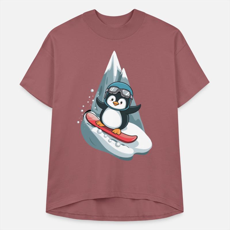 Penguin Snowboarding Adventure Fun Winter Sports