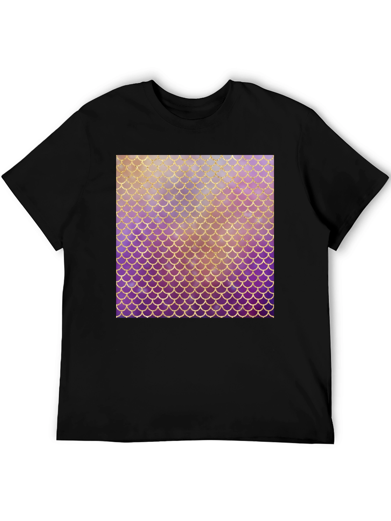 Mermaid Scale Graphic Tee - Stylish Black T-Shirt