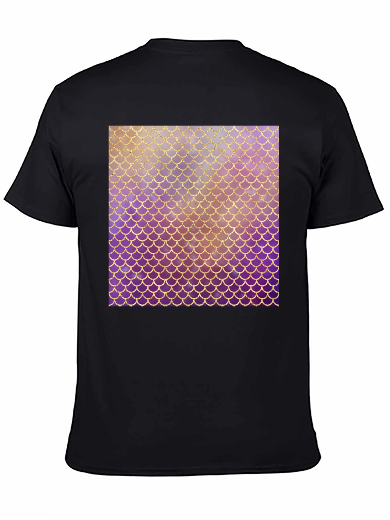 Mermaid Scale Graphic Tee - Stylish Black T-Shirt