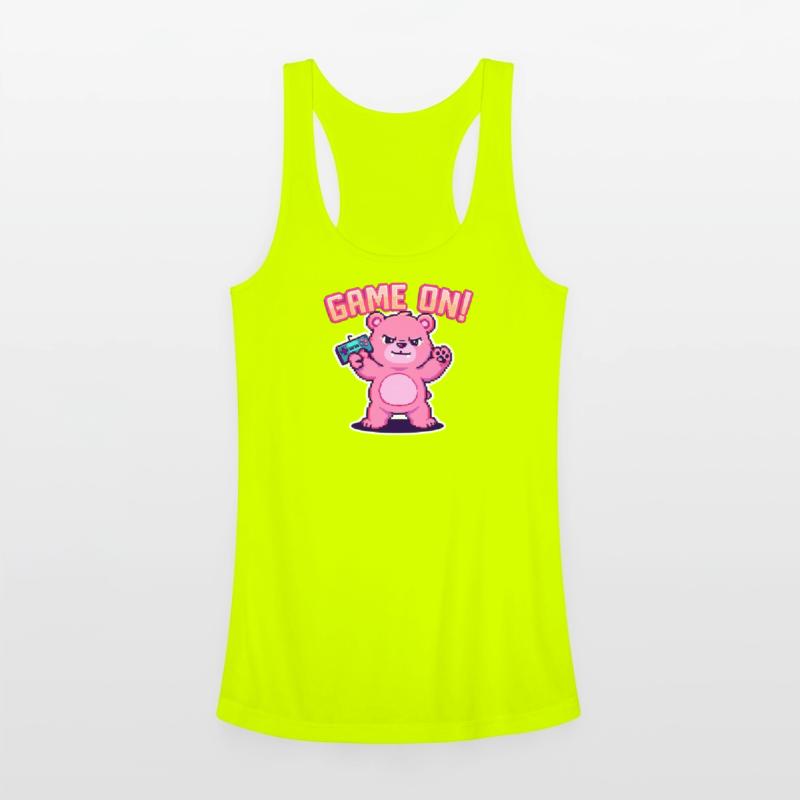 Pixelated Pink Bear Gaming Design