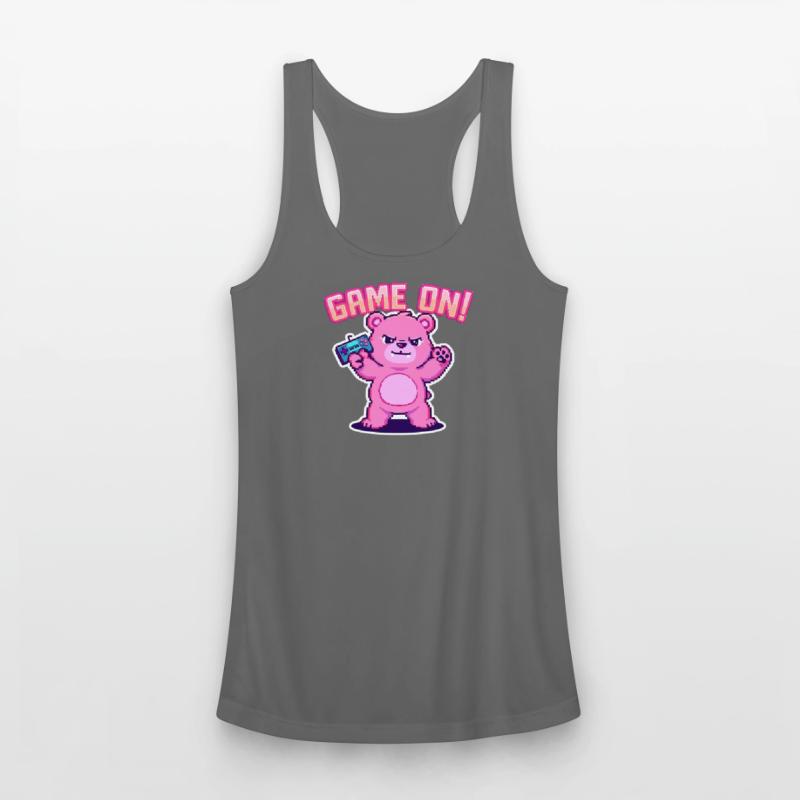 Pixelated Pink Bear Gaming Design