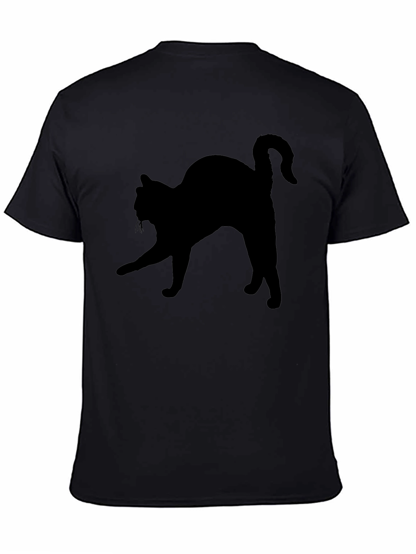 Black Cat Silhouette Tee - Mens Casual T-Shirt