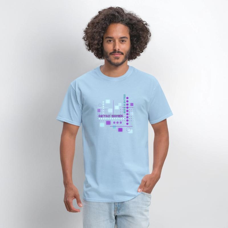 Power Up Retro Gamer Purple and Blue Graphic