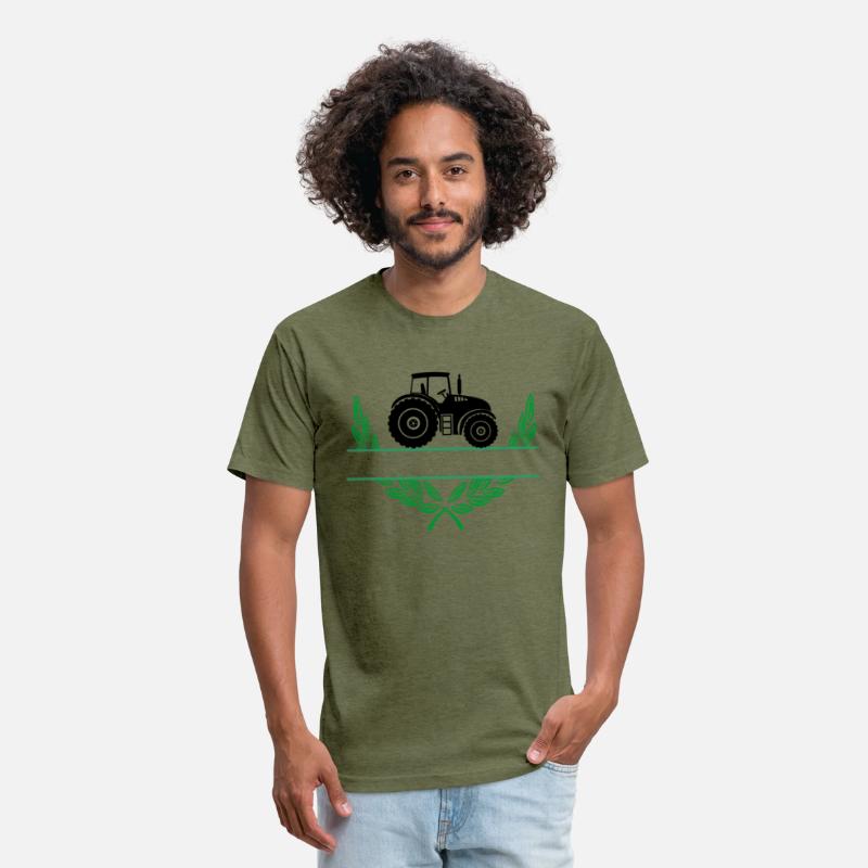Proud farmer tractor in laurel wreath green