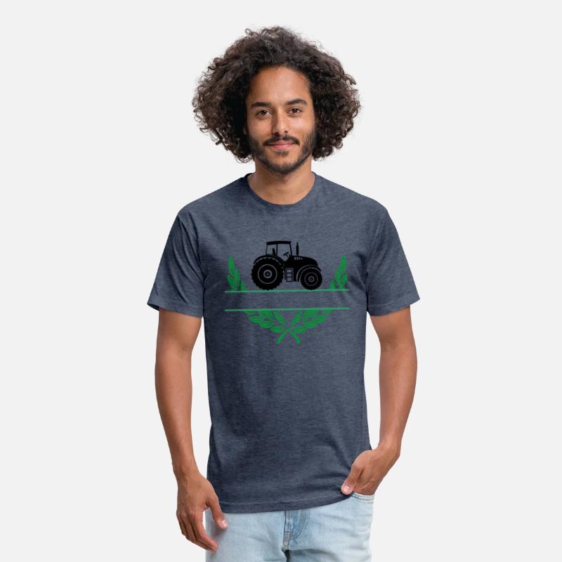 Proud farmer tractor in laurel wreath green