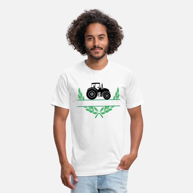 Proud farmer tractor in laurel wreath green