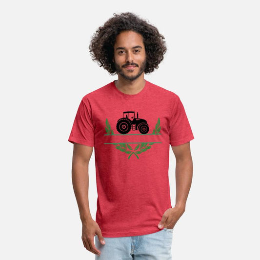 Proud farmer tractor in laurel wreath green