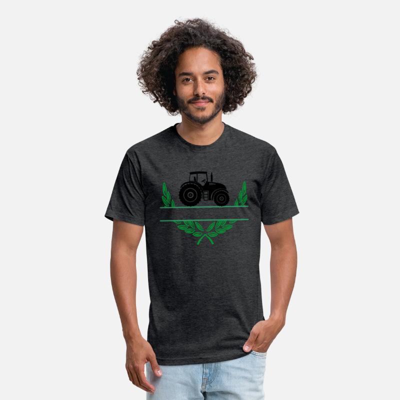 Proud farmer tractor in laurel wreath green