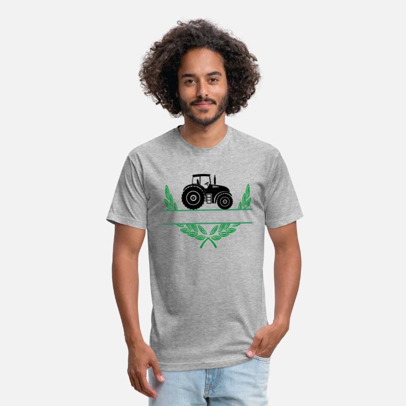 Proud farmer tractor in laurel wreath green