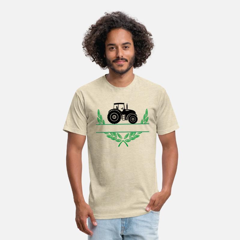Proud farmer tractor in laurel wreath green