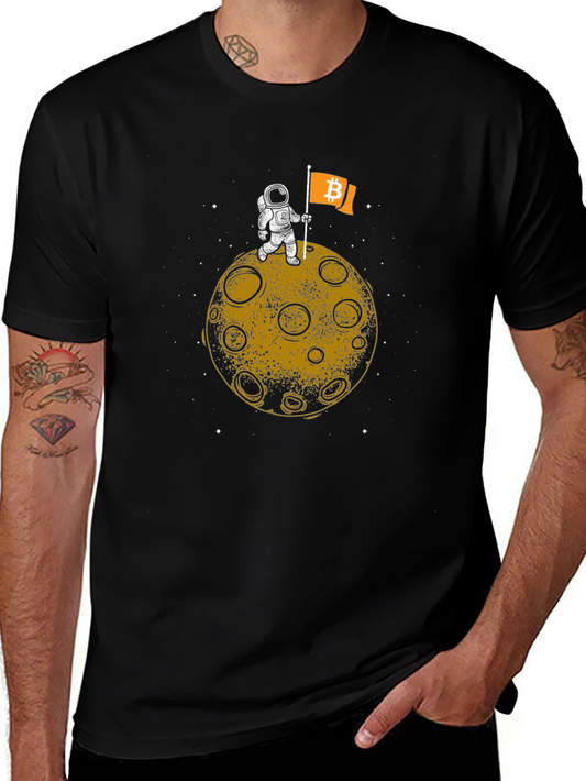 Bitcoin Astronaut Moon T-Shirt Crypto Tee