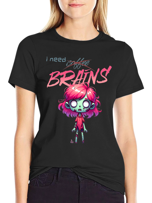 Zombie Brains T-Shirt - I Need Brains!