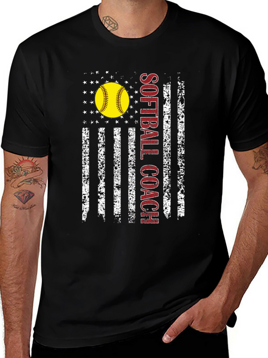Softball Coach Patriotic T-Shirt