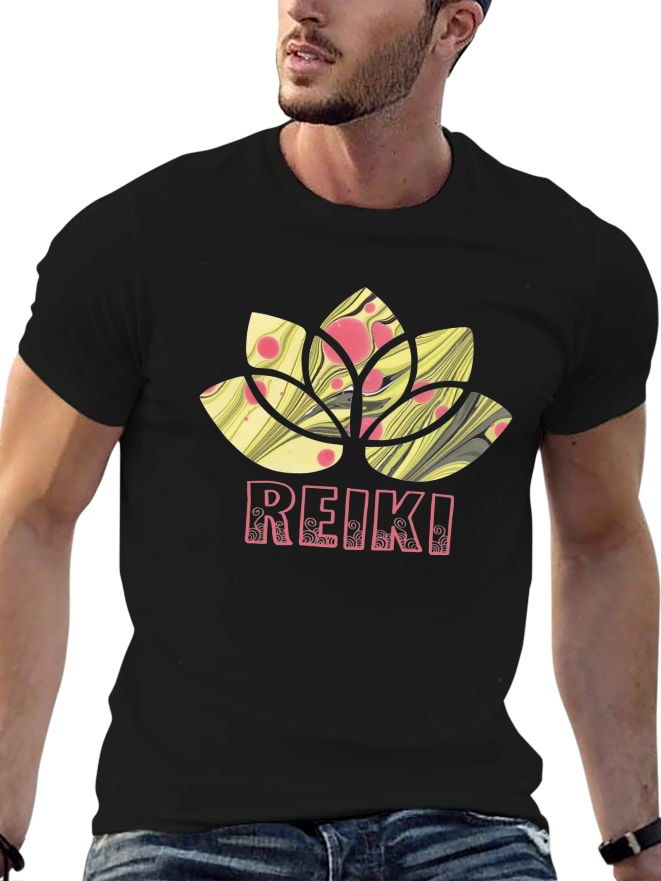 Reiki Lotus Flower Graphic Tee - Relax & Heal