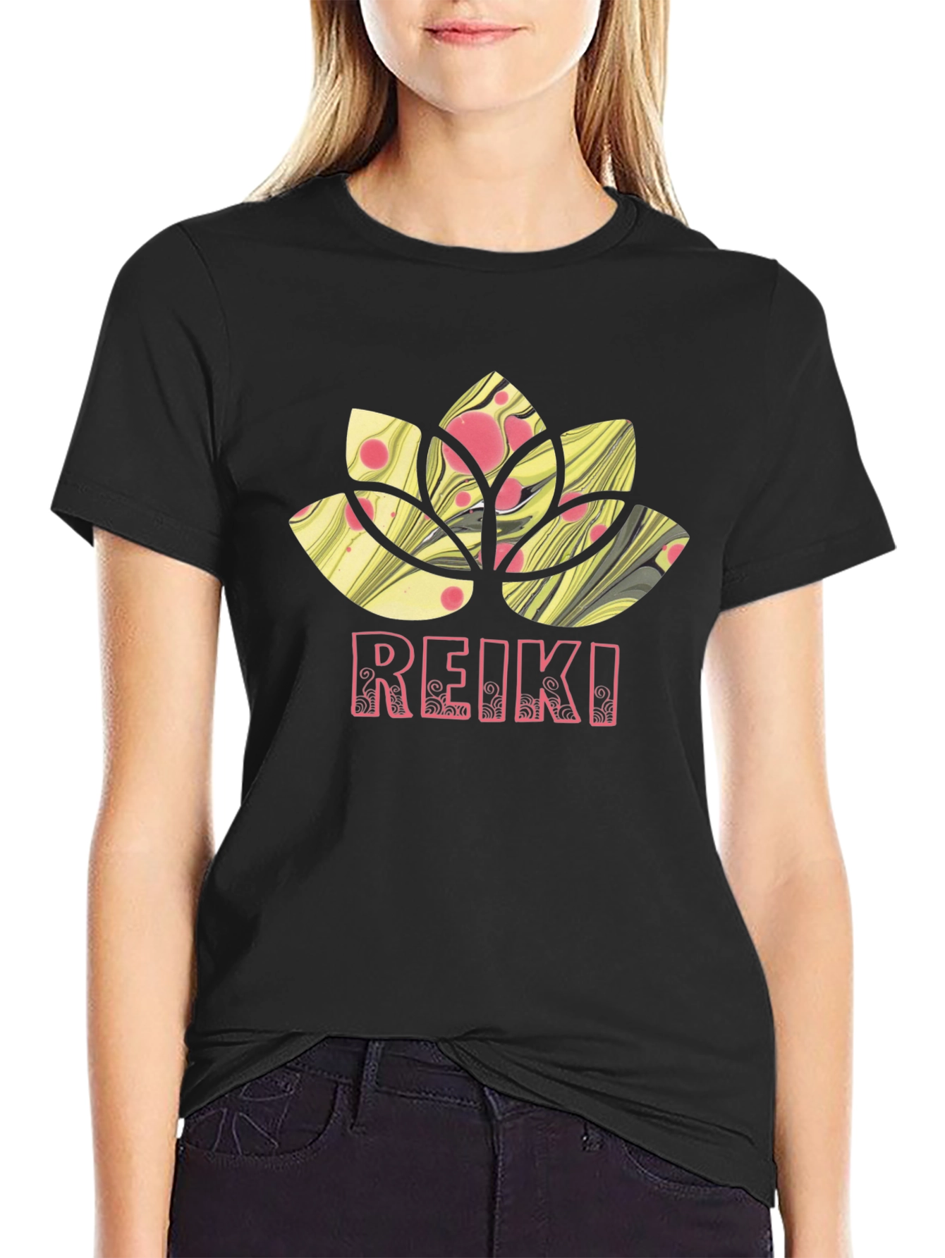 Reiki Lotus Flower Graphic Tee - Relax & Heal