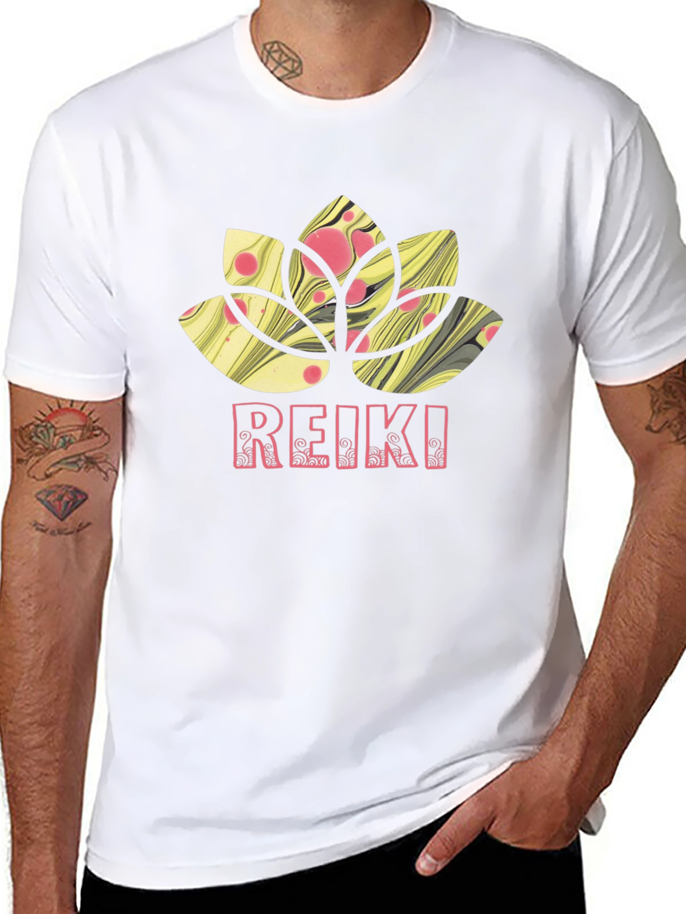 Reiki Lotus Flower Graphic Tee - Relax & Heal