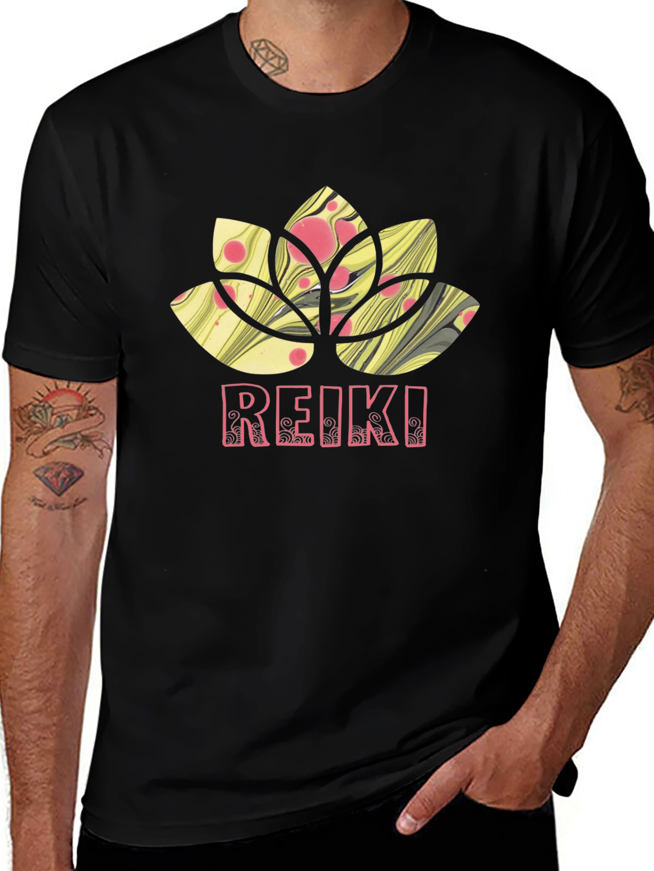 Reiki Lotus Flower Graphic Tee - Relax & Heal