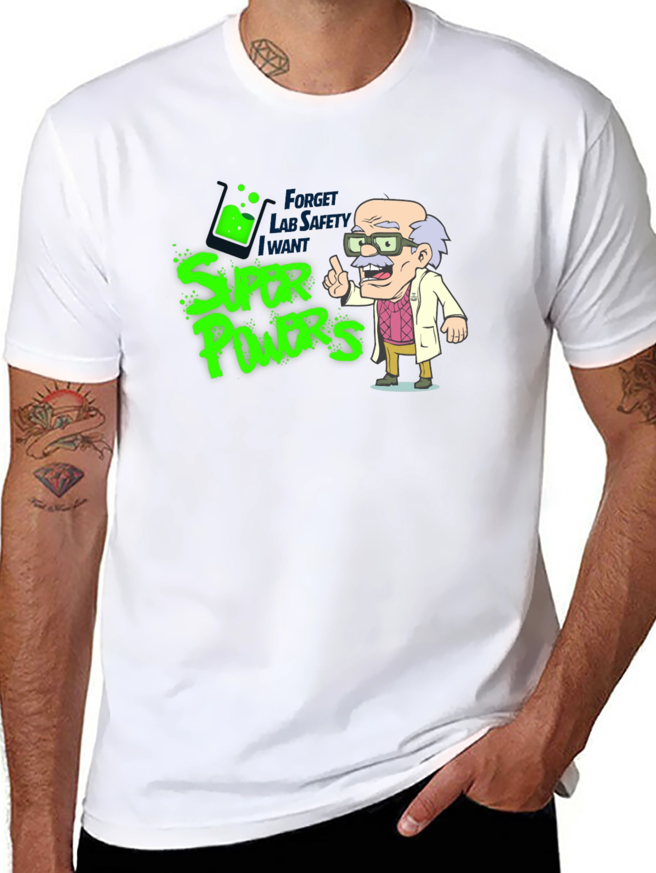 Super Powers Cartoon Graphic T-Shirt