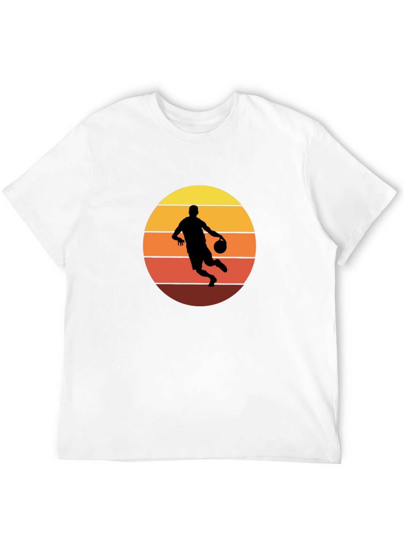 Retro Basketball Player Graphic T-Shirt - Black