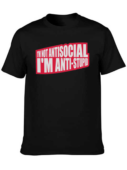 Anti-Stupid Statement T-Shirt - Bold Graphic Tee
