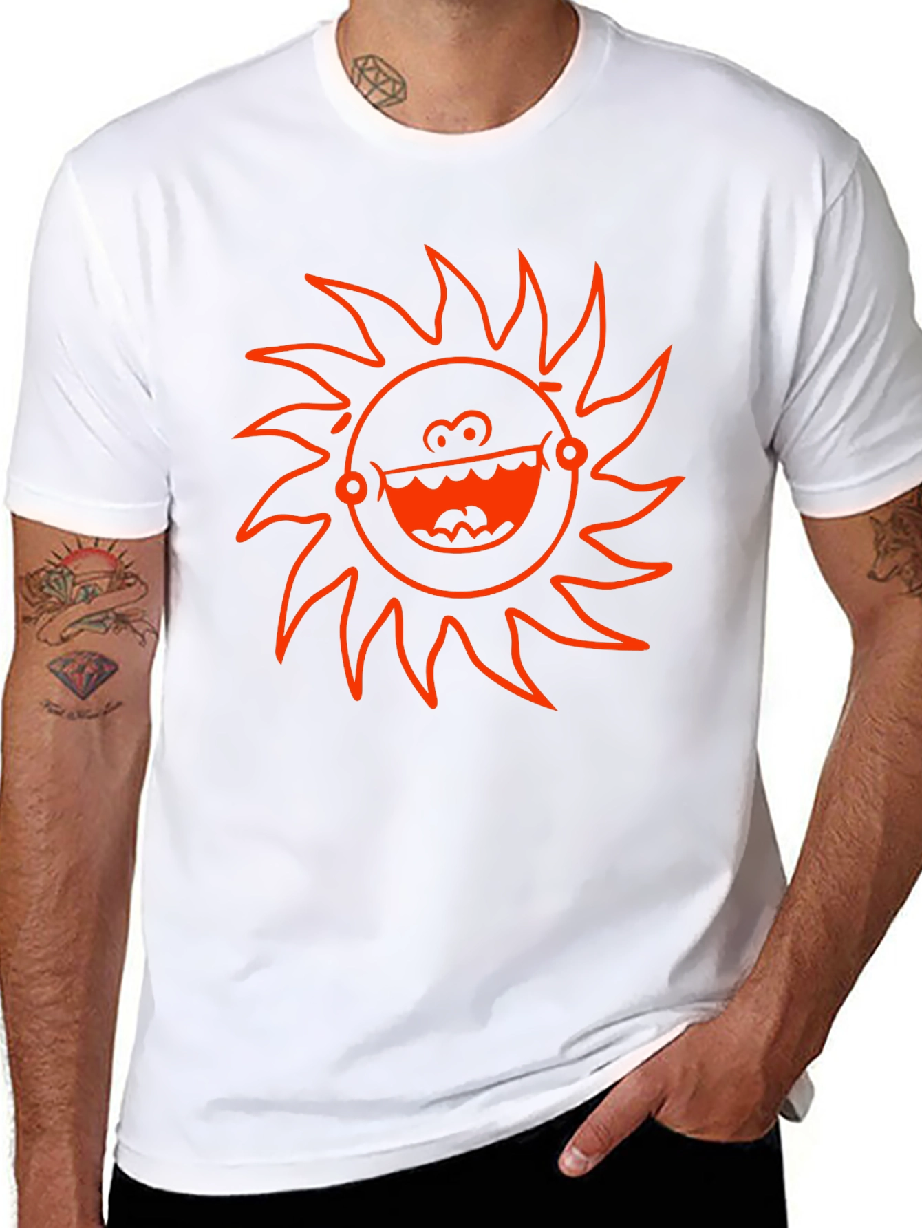 Funky Sun Graphic T-Shirt - Black Cotton Tee