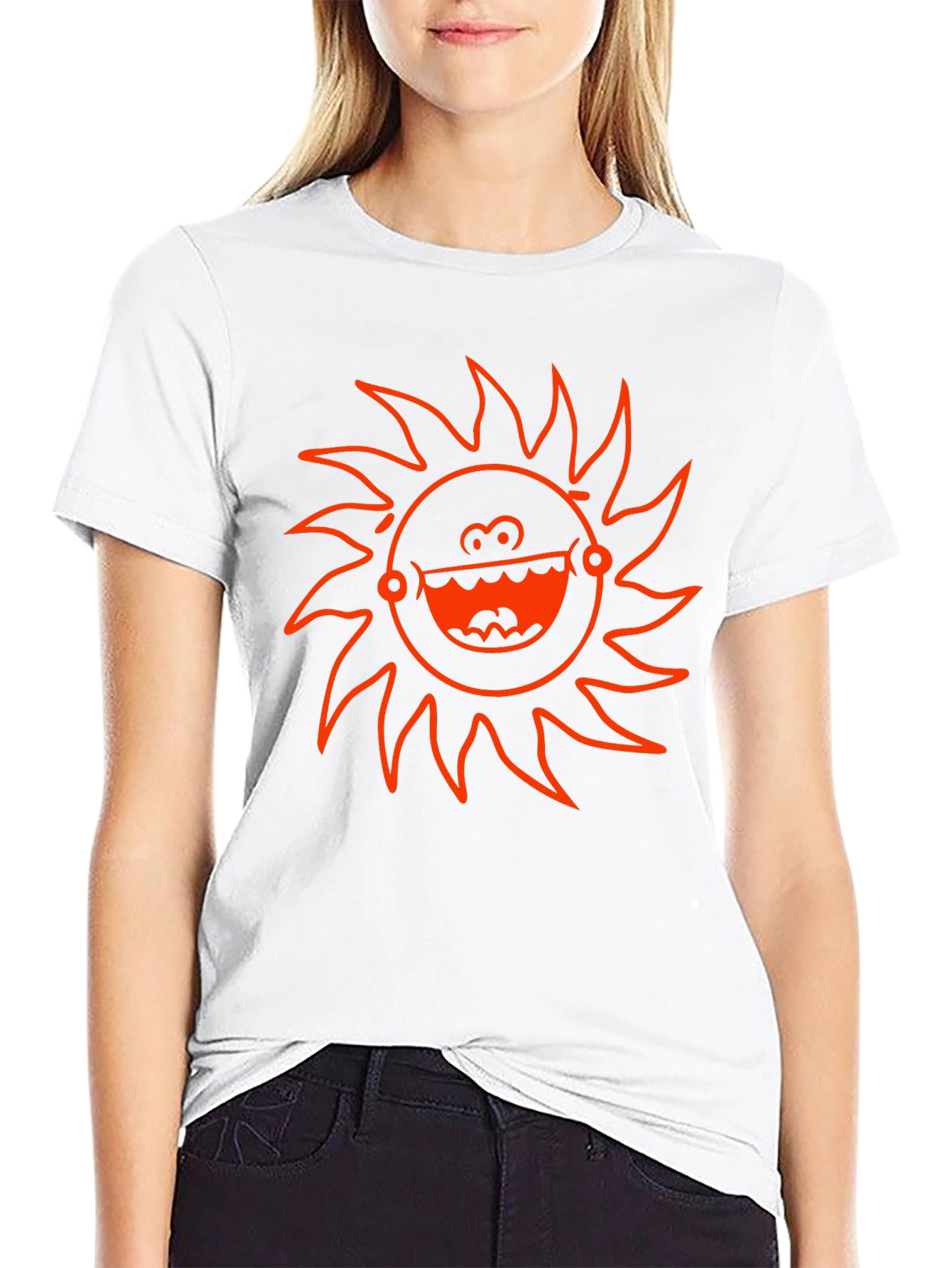 Funky Sun Graphic T-Shirt - Black Cotton Tee