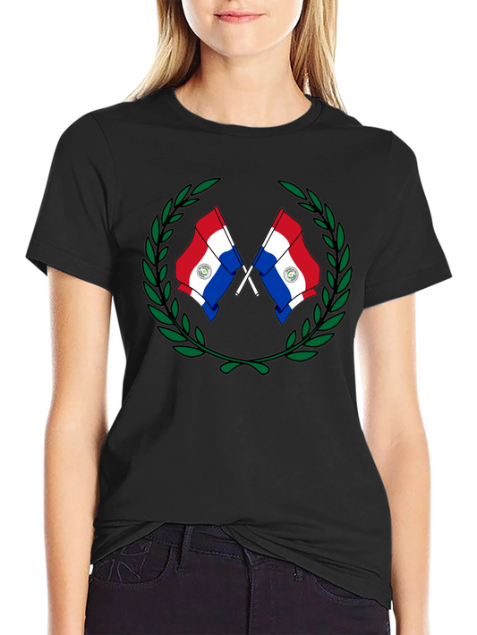Paraguay Flag Wreath Black T-Shirt