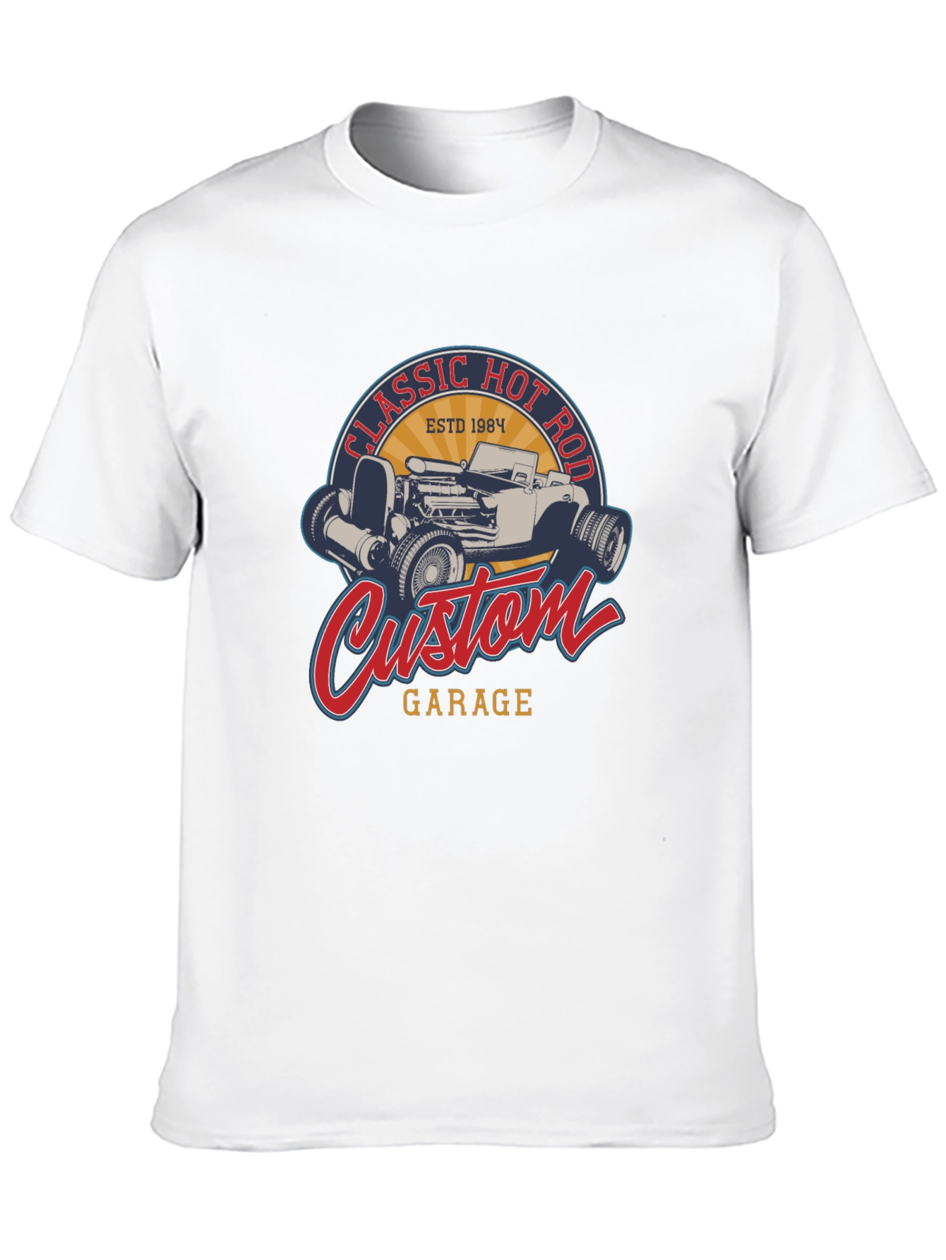 Classic Hot Rod Custom Garage Black T-Shirt