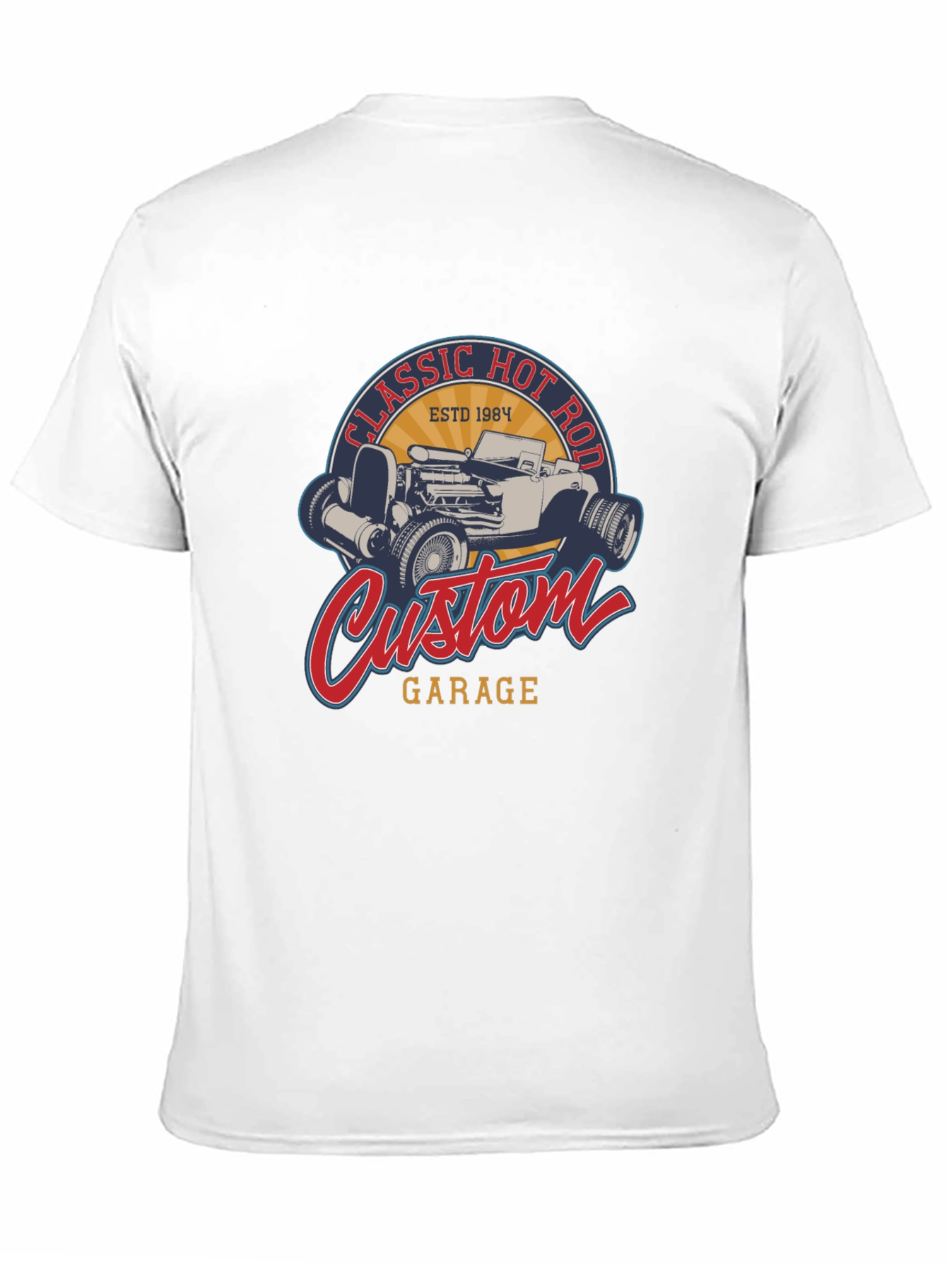 Classic Hot Rod Custom Garage Black T-Shirt